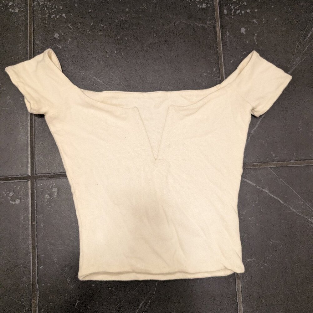 Are You Am I Kiko V-Neck Top Ivory M